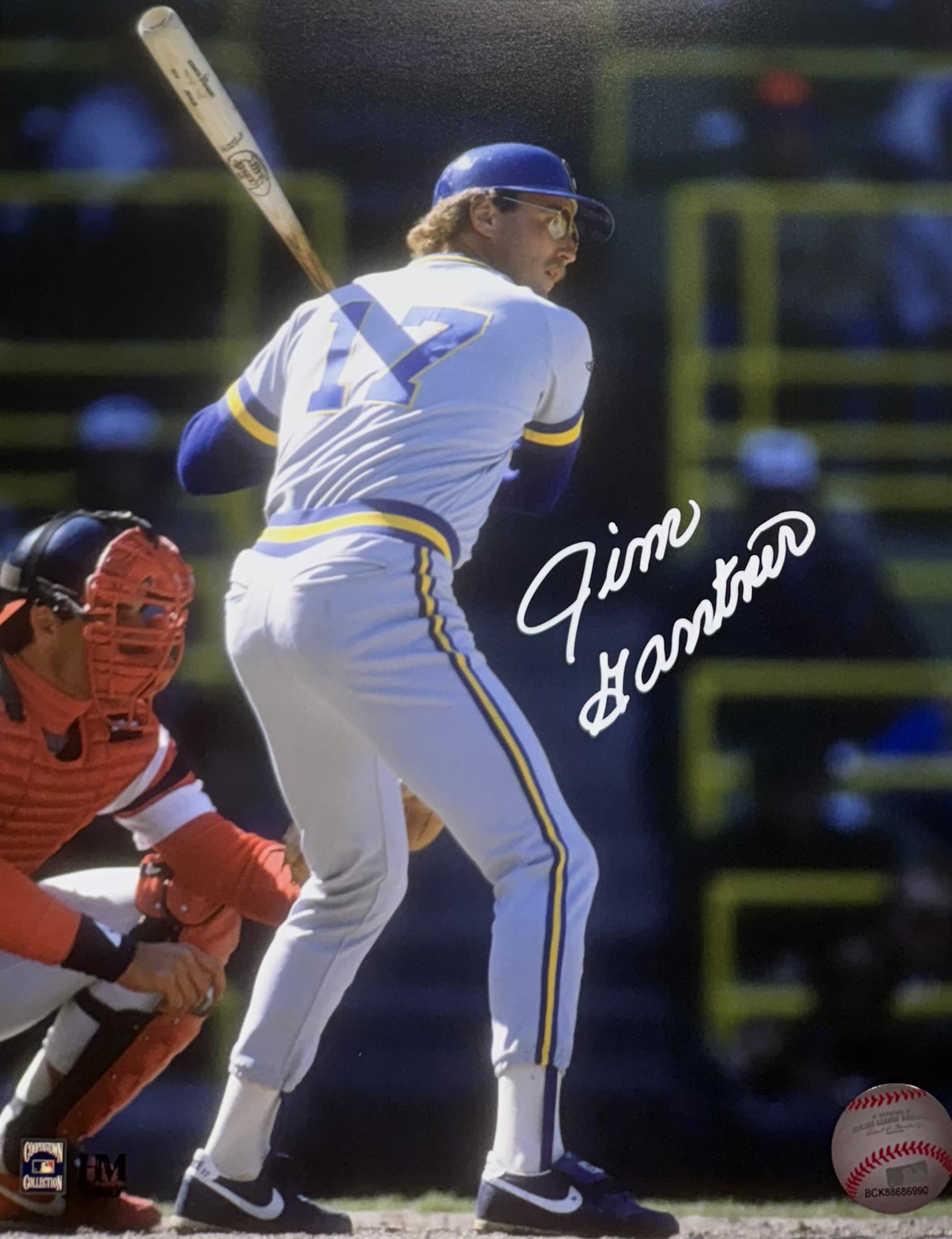 JIM GANTNER SIGNED 8X10 BREWERS PHOTO #11
