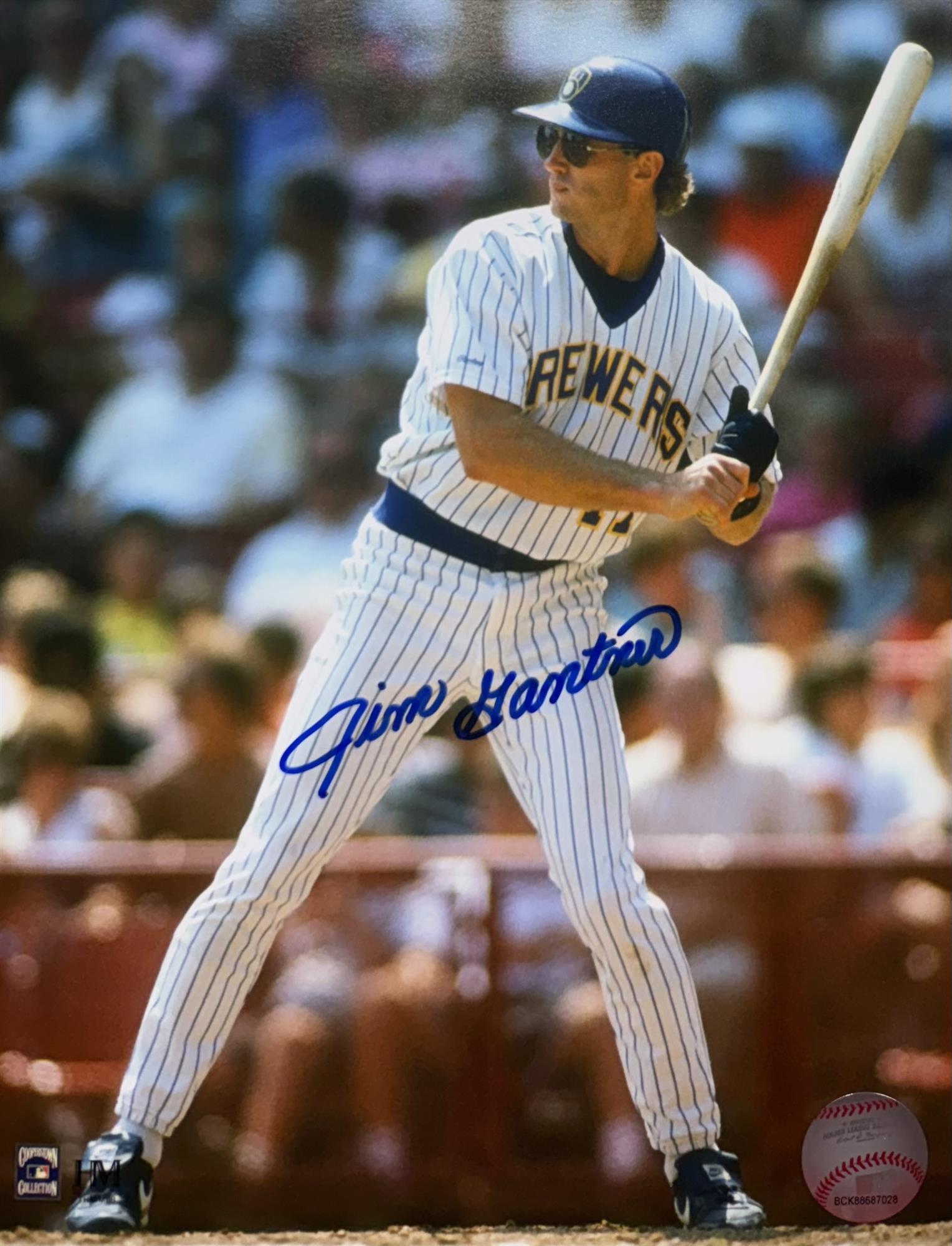 JIM GANTNER SIGNED 8X10 BREWERS PHOTO #7