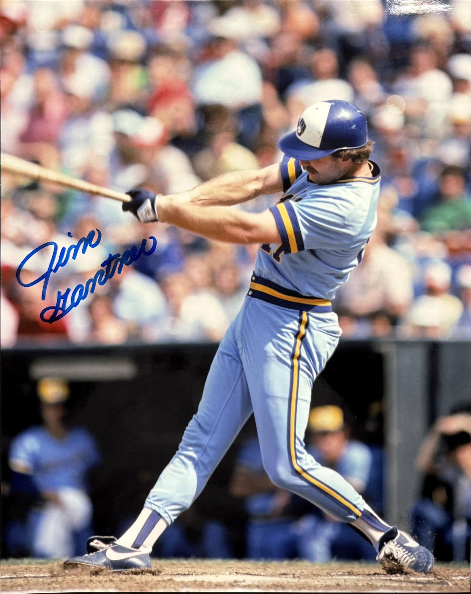 JIM GANTNER SIGNED 8X10 BREWERS PHOTO #8