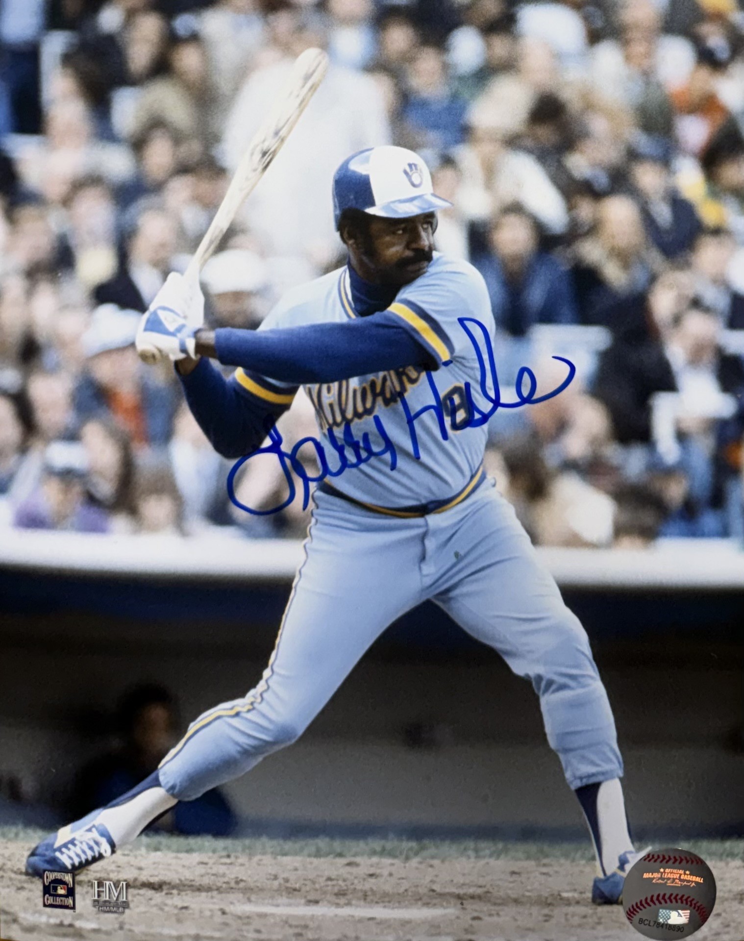 LARRY HISLE SIGNED 8X10 BREWERS PHOTO #8