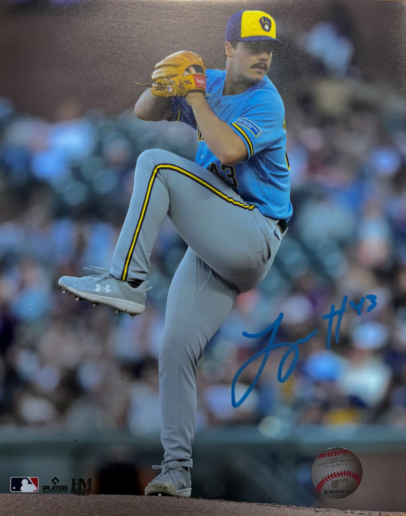 LOGAN HENDERSON SIGNED 8X10 BREWERS PHOTO #2