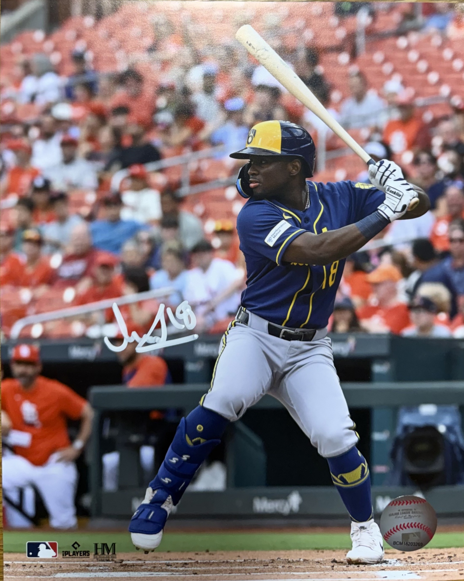 LUIS LARA SIGNED 8X10 BREWERS PHOTO #3
