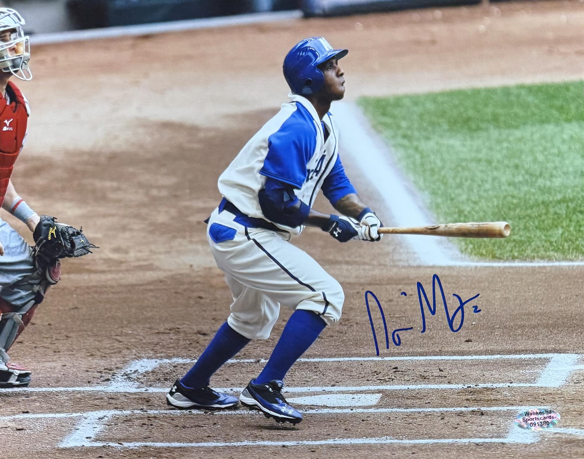 NYJER MORGAN SIGNED BREWERS 8X10 PHOTO #3