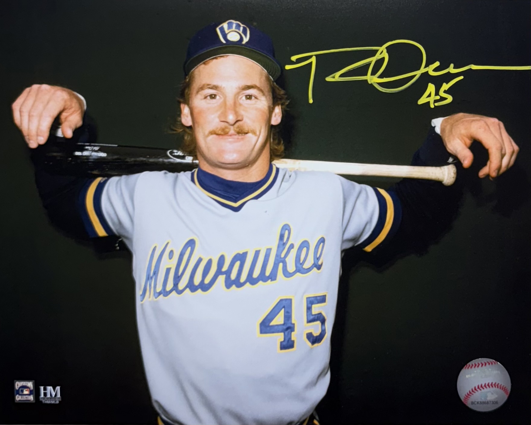 ROB DEER SIGNED 8X10 BREWERS PHOTO #10