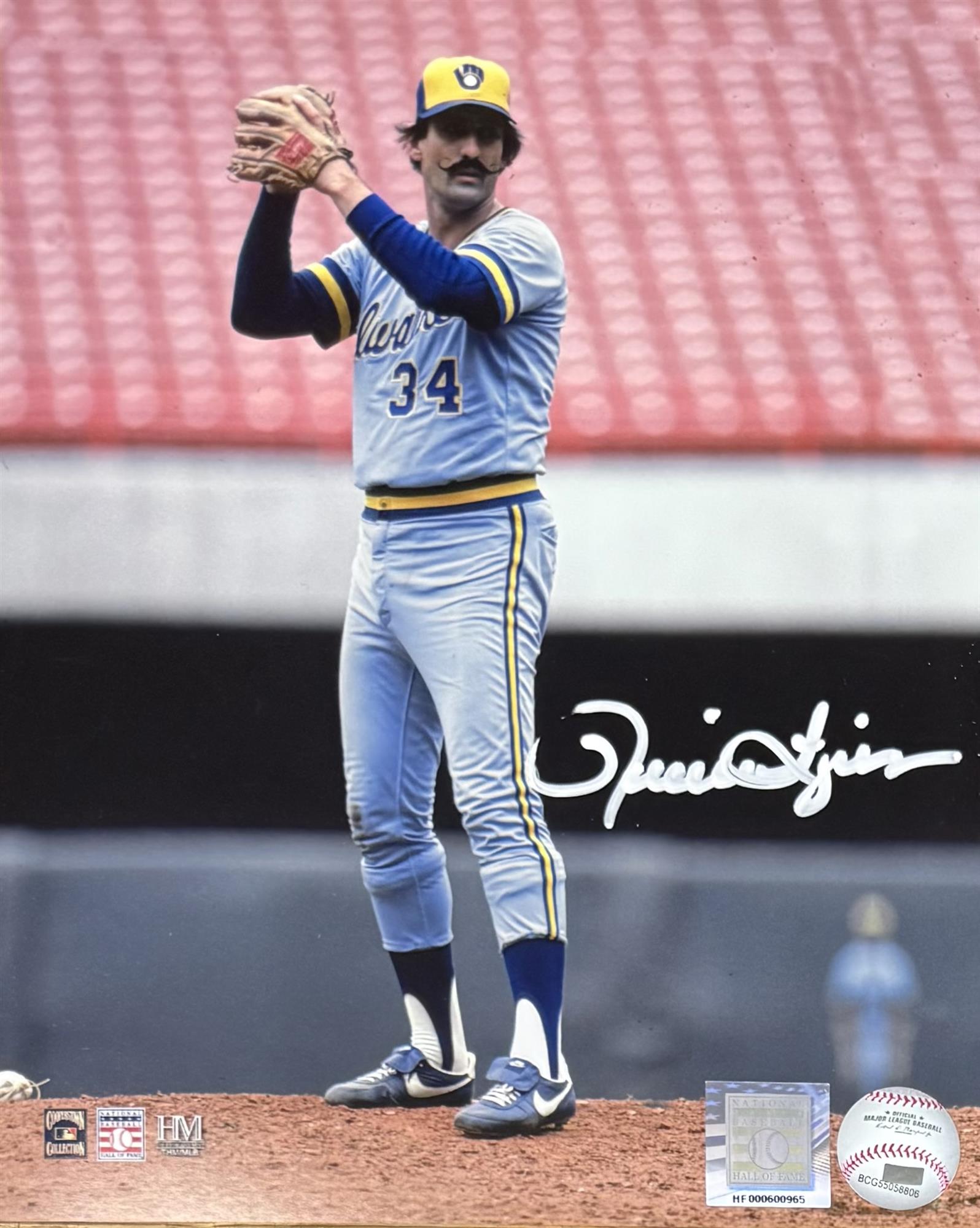 ROLLIE FINGERS SIGNED 8X10 BREWERS PHOTO #8