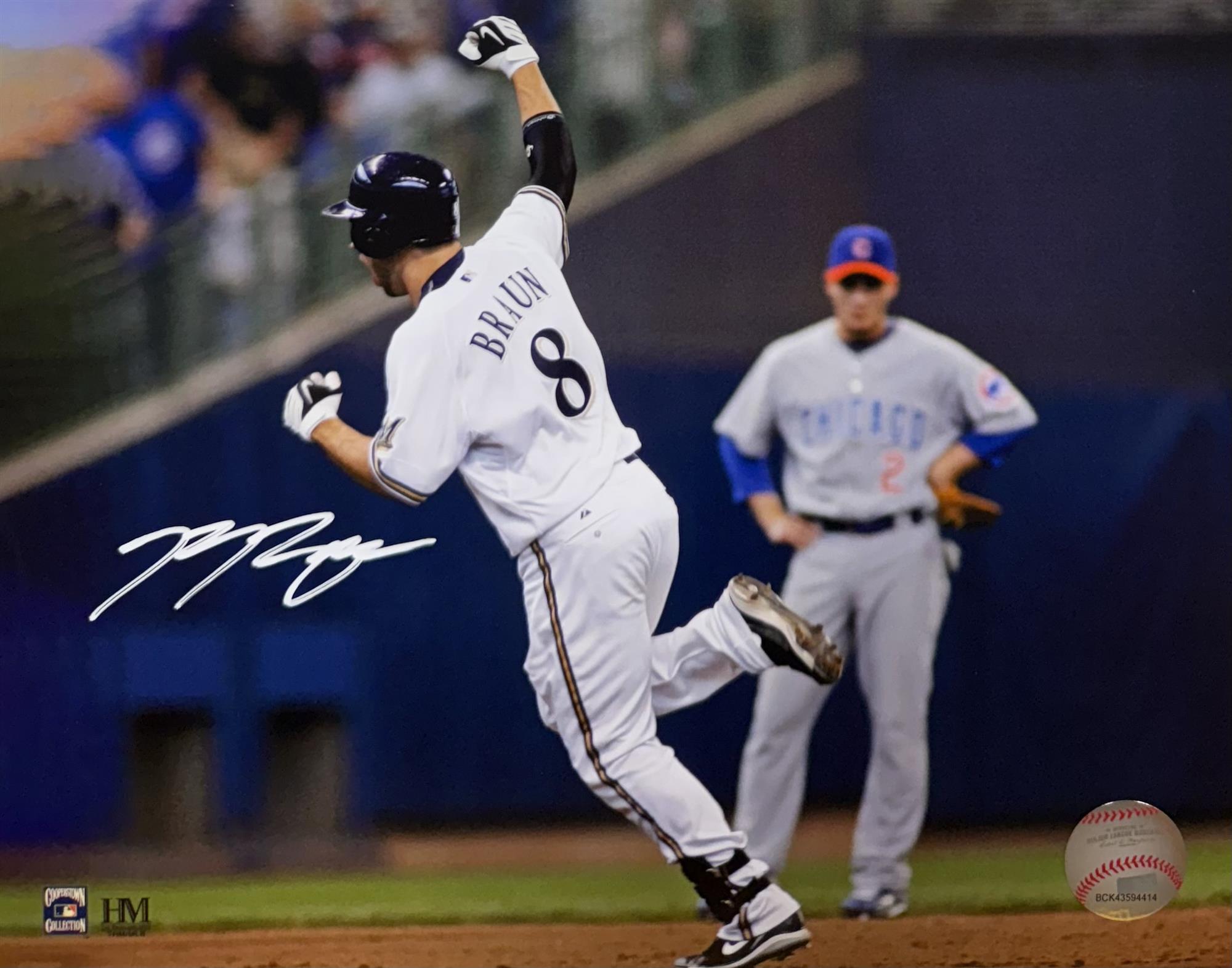RYAN BRAUN SIGNED 8X10 BREWERS PHOTO #4