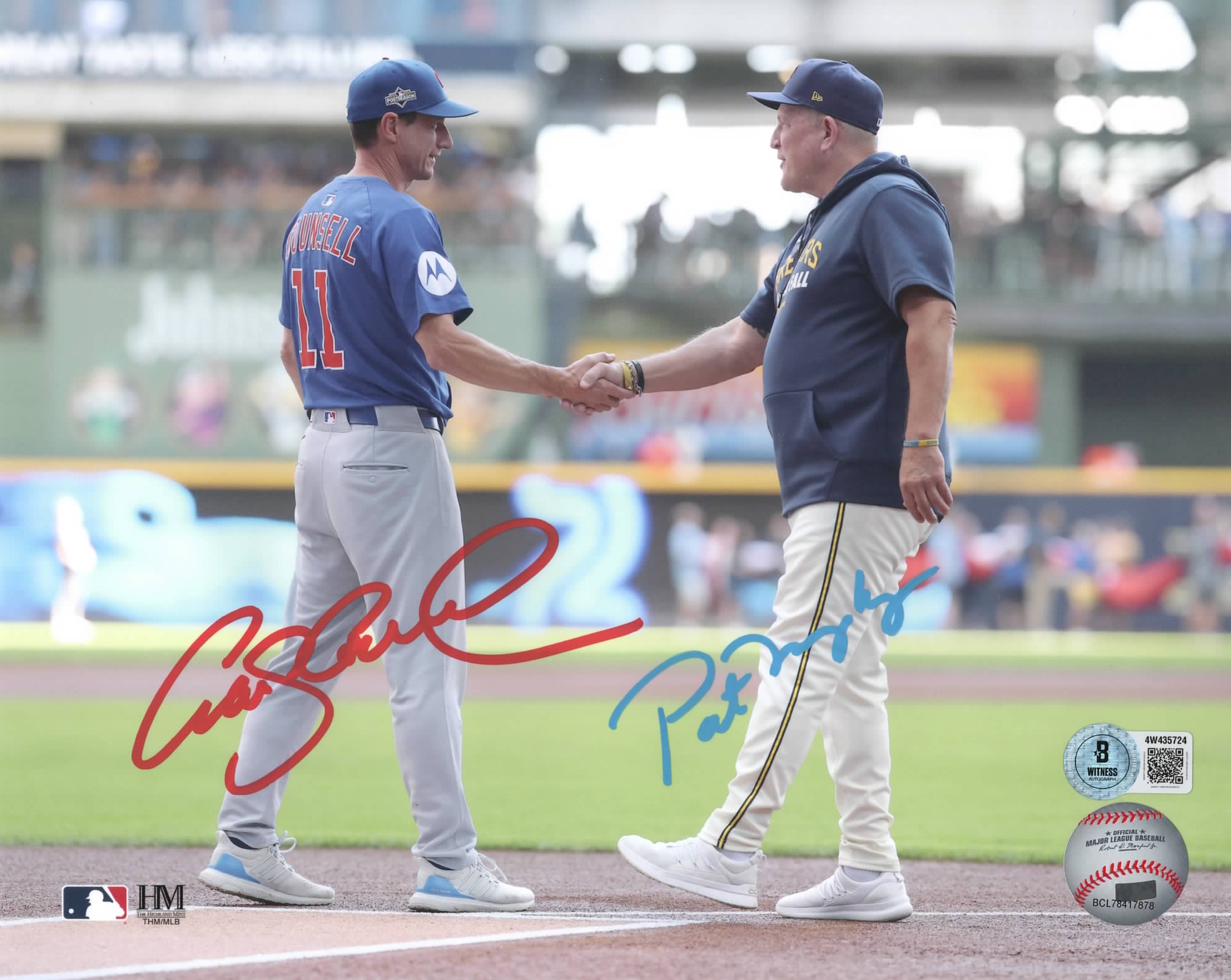 PAT MURPHY & CRAIG COUNSELL DUAL SIGNED 8X10 CHICAGO CUBS PHOTO