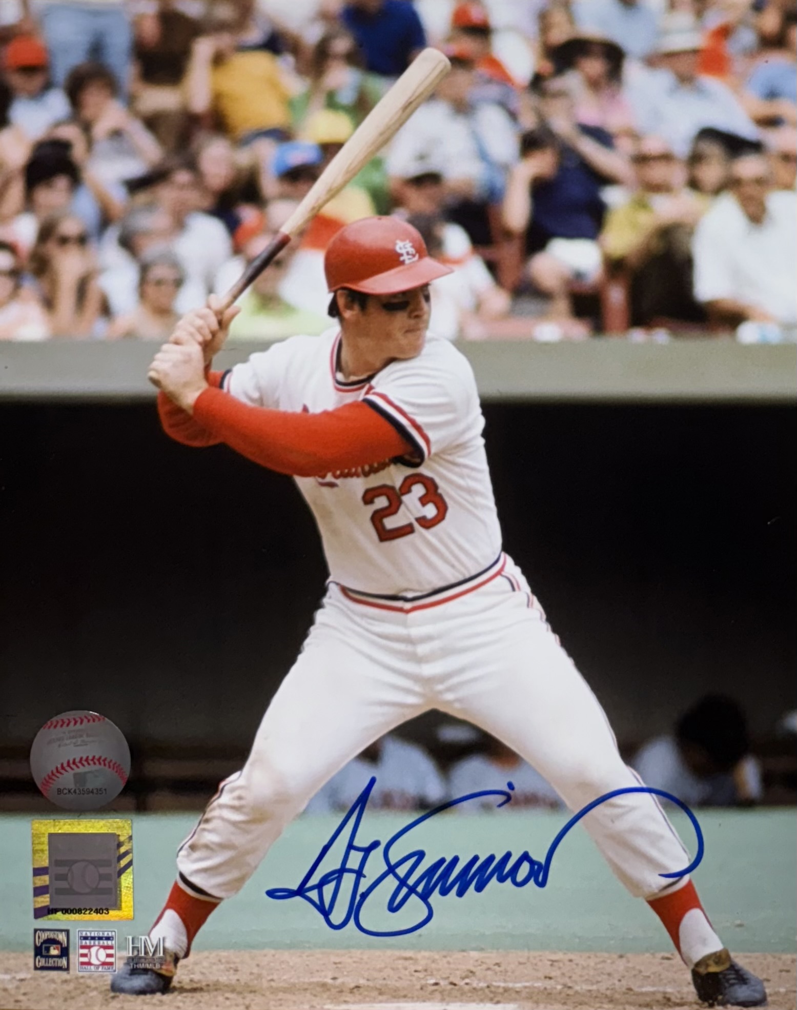 TED SIMMONS SIGNED 8X10 CARDINALS PHOTO #1