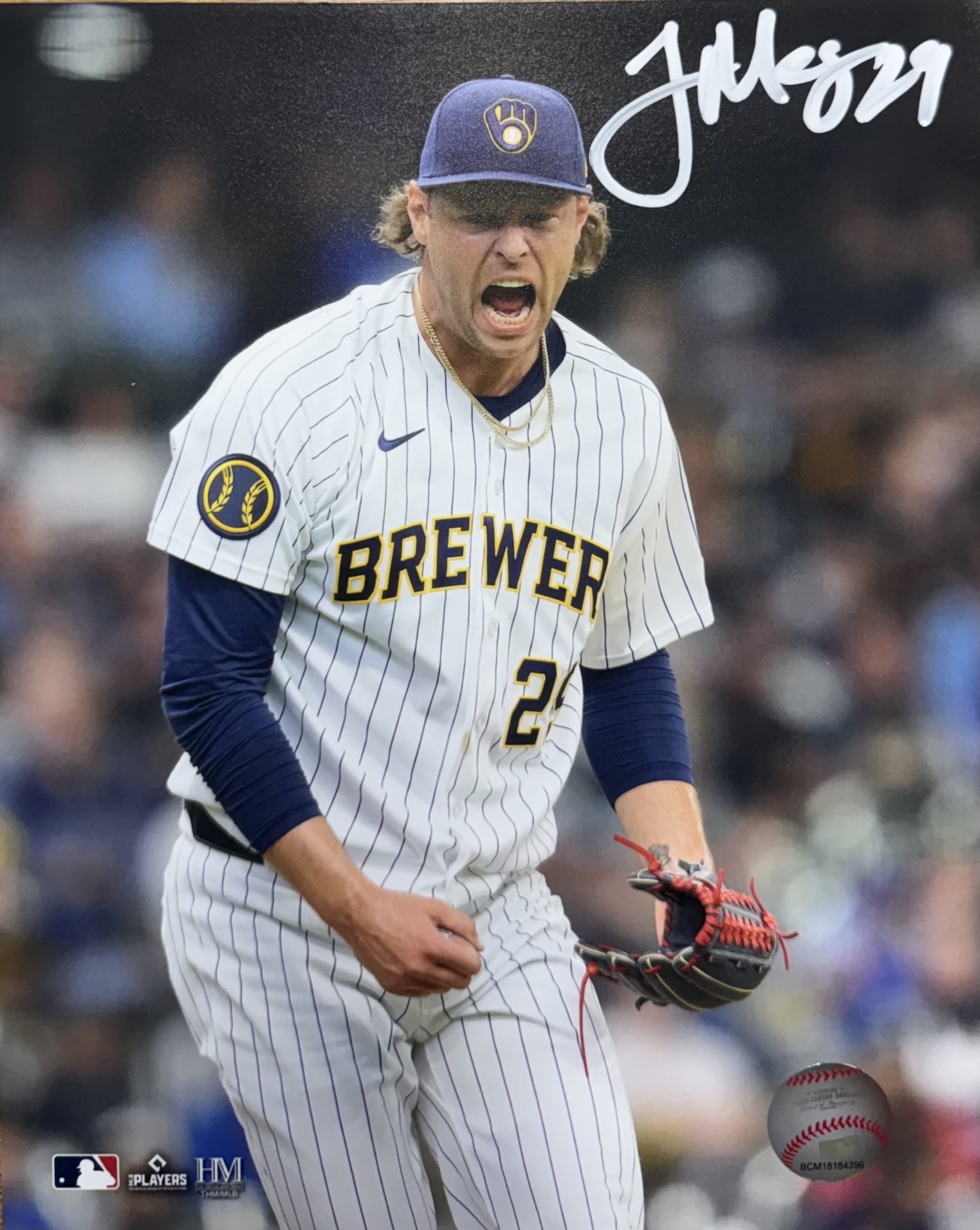 TREVOR MEGILL SIGNED 8X10 BREWERS PHOTO #2