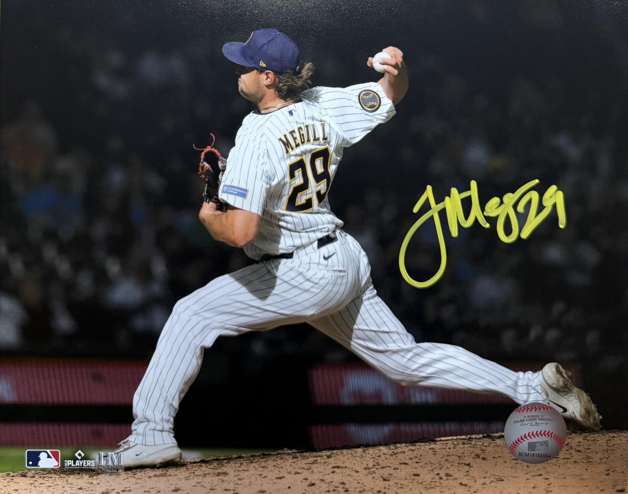 TREVOR MEGILL SIGNED 8X10 BREWERS PHOTO #3