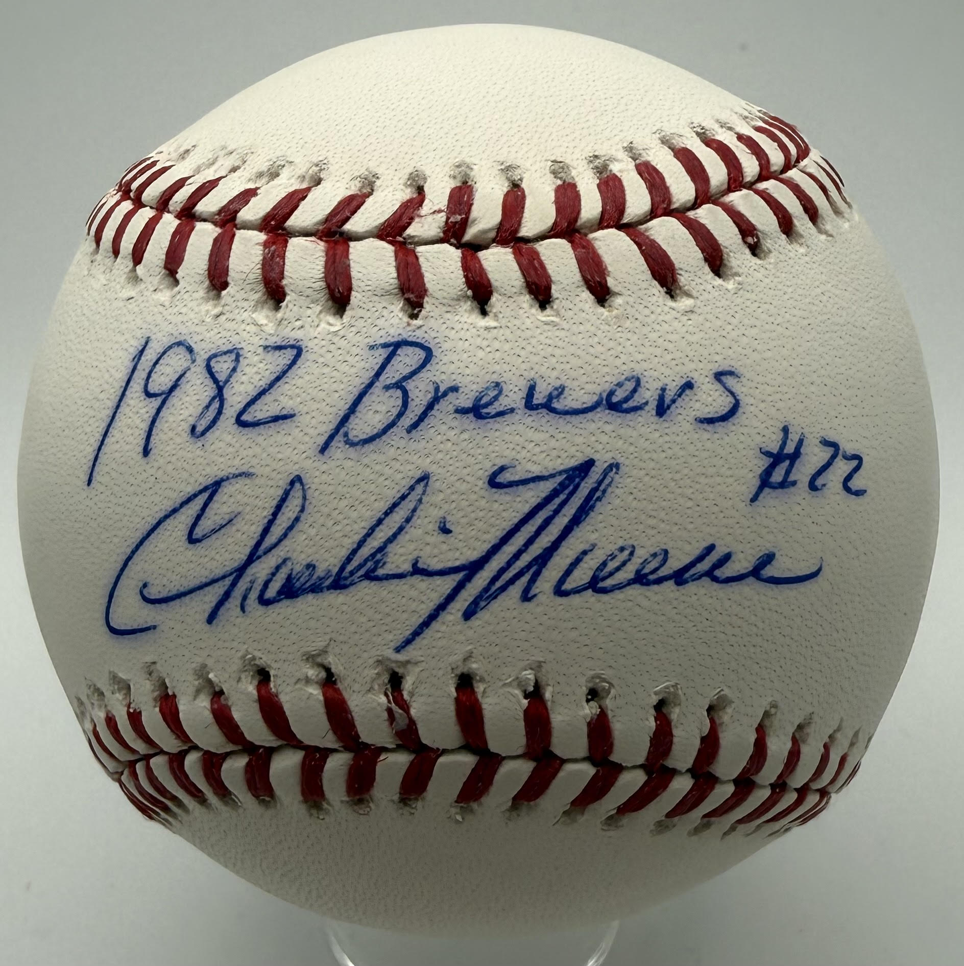 CHARLIE MOORE SIGNED OFFICIAL MLB BASEBALL W/ 1982 BREWERS - JSA