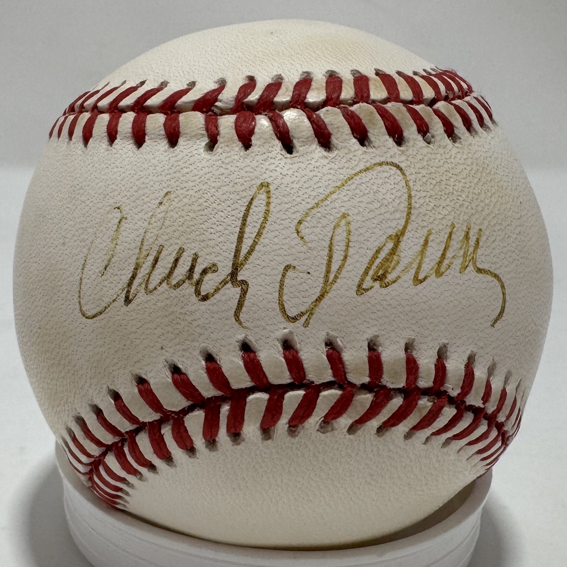 CHUCK TANNER SIGNED OFFICIAL NATIONAL LEAGUE BASEBALL - MILWAUKEE BRAVES