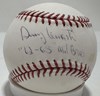 DENNY LEMASTER SIGNED OFFICIAL MAJOR LEAGUE BASEBALL - MILWAUKEE BRAVES