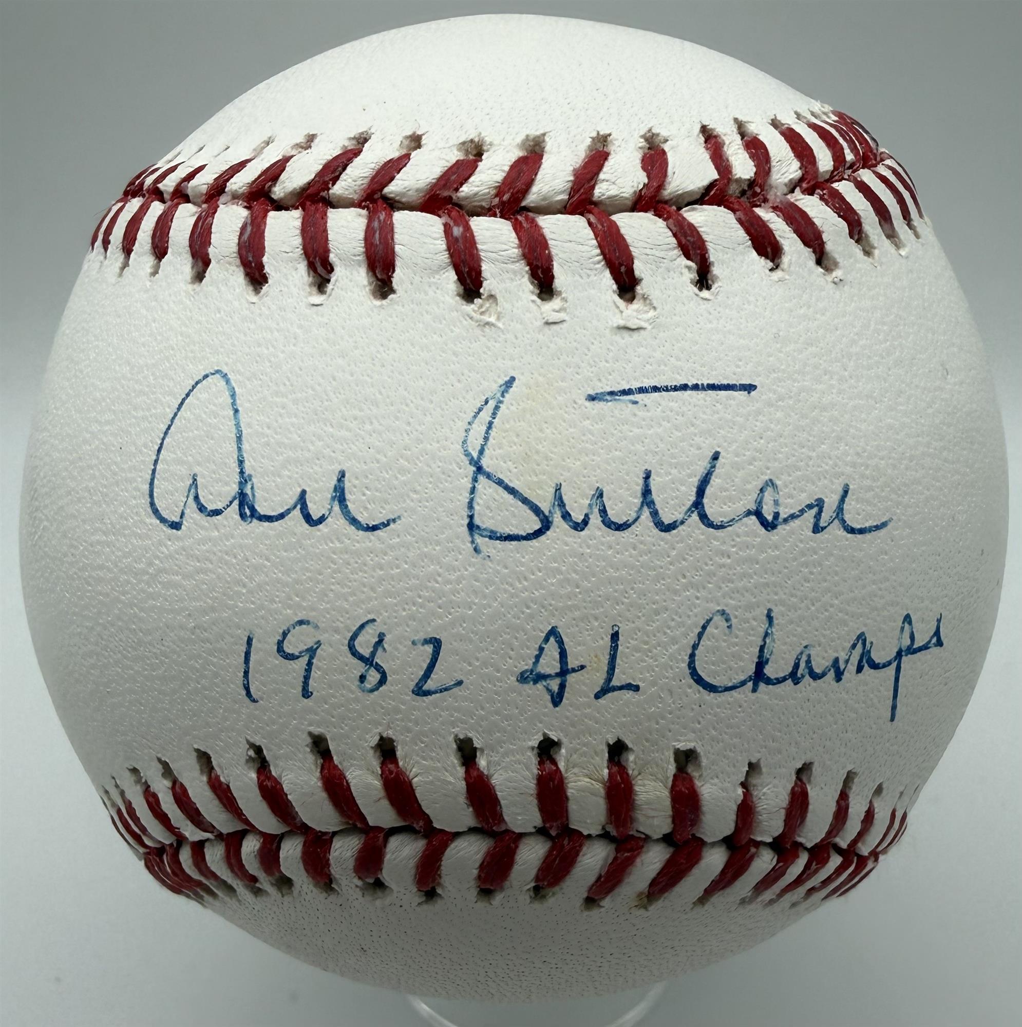 DON SUTTON SIGNED OFFICIAL MLB BASEBALL W/ 1982 AL CHAMP