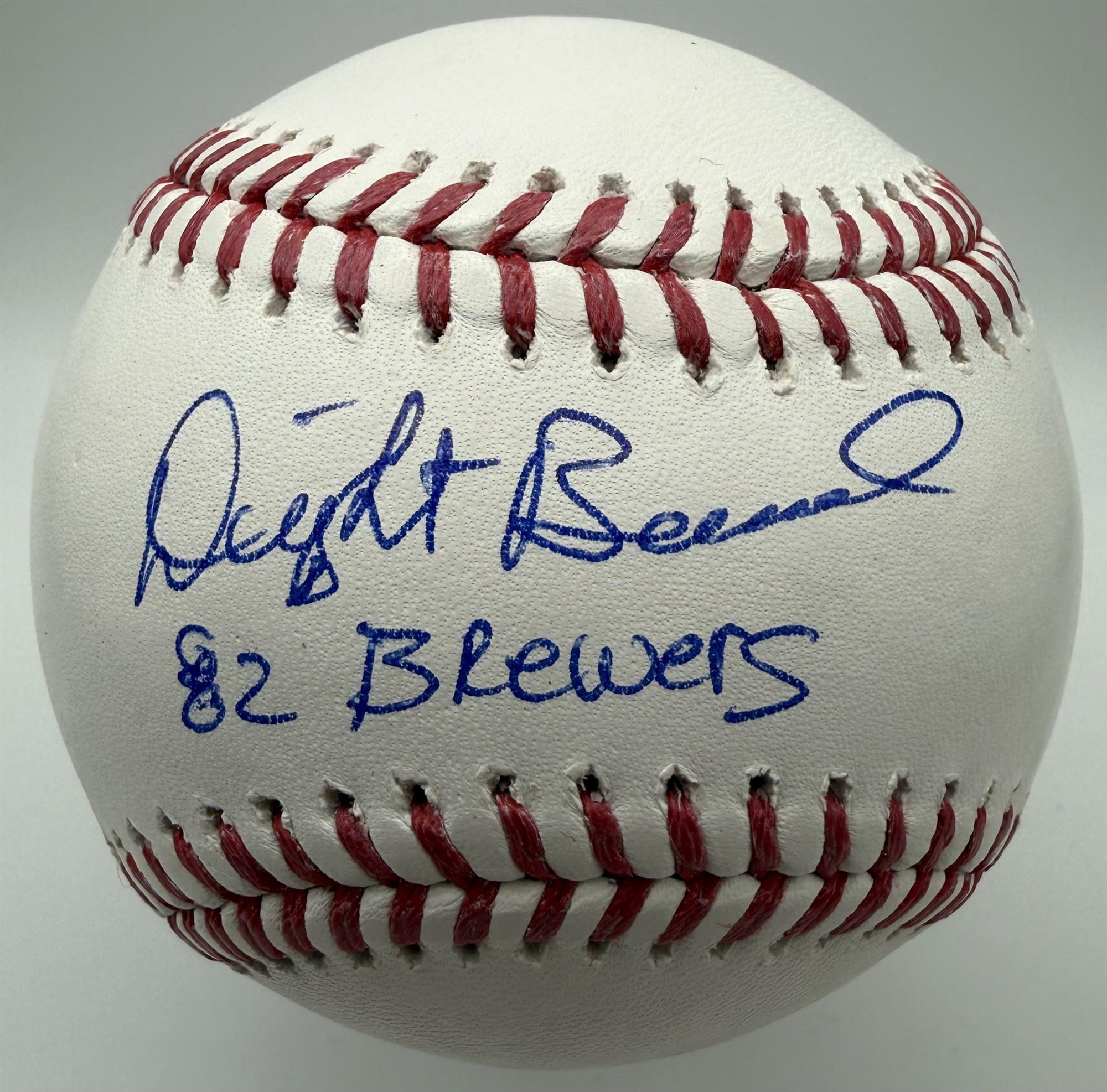 DWIGHT BERNARD SIGNED OFFICIAL MLB BASEBALL W/ "82 BREWERS" - BAS