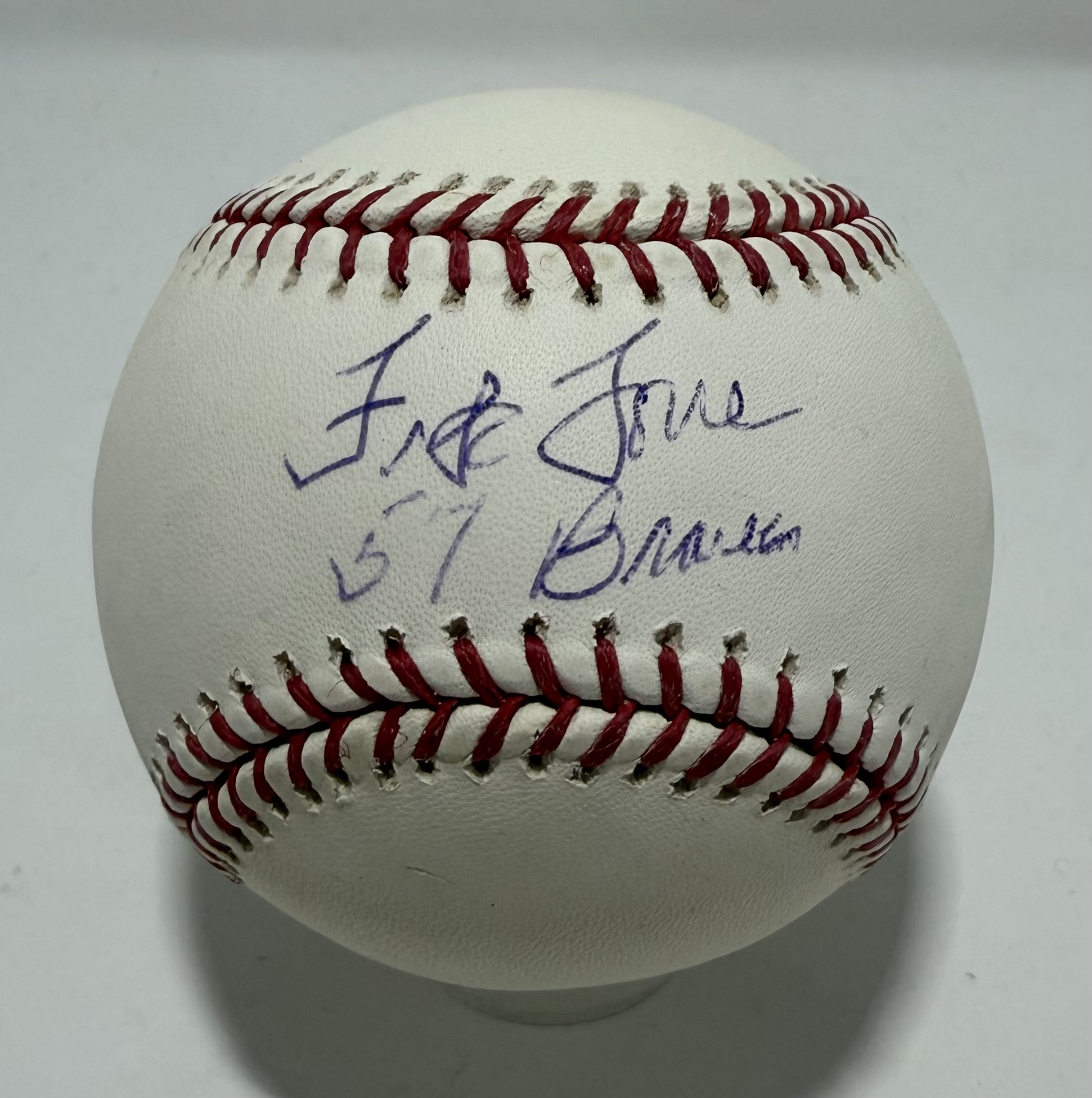 FRANK TORRE SIGNED OFFICIAL MLB BASEBALL W/ "57 BRAVES"  - JSA
