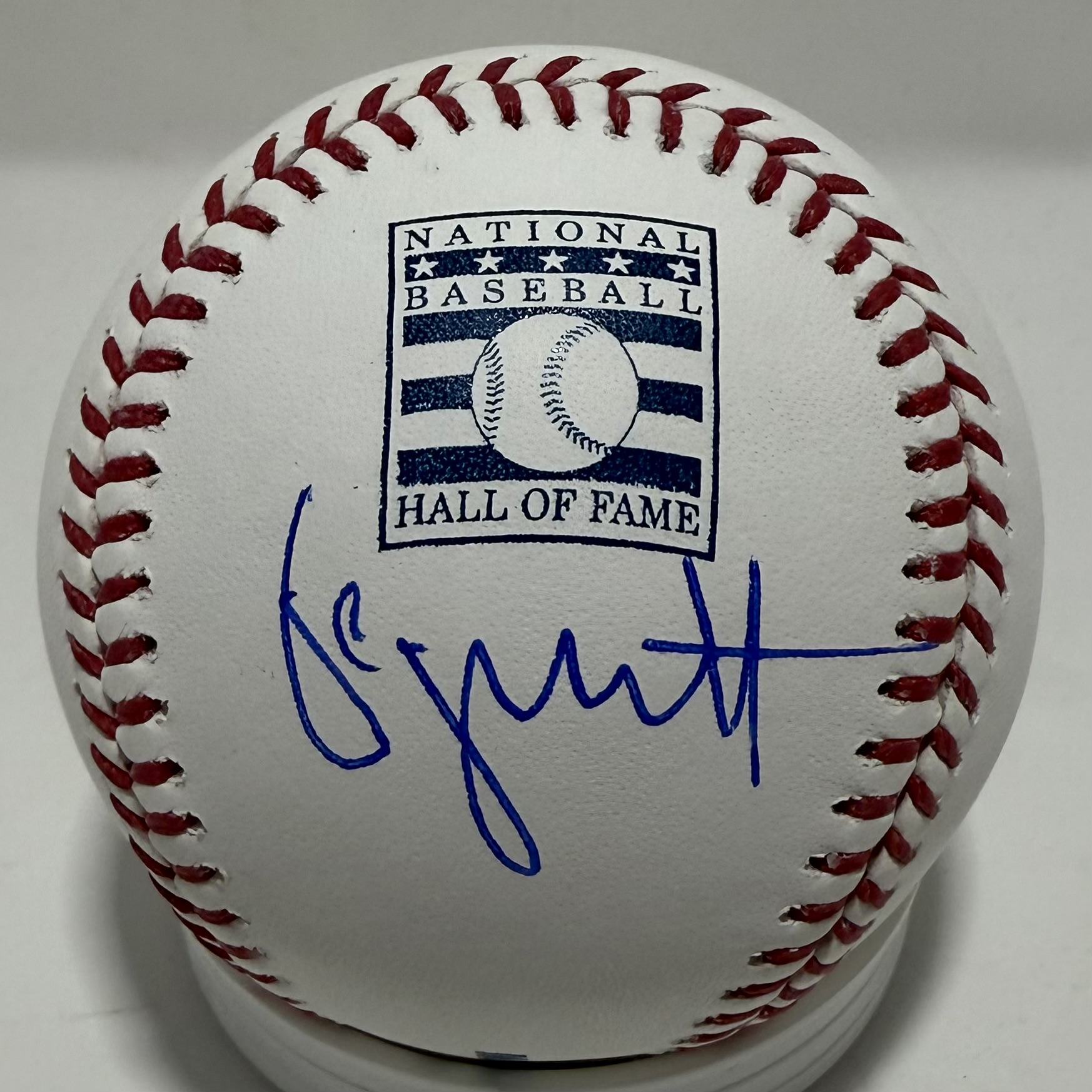 GEORGE BRETT SIGNED OFFICIAL MLB HALL OF FAME LOGO BASEBALL - ROYALS - JSA