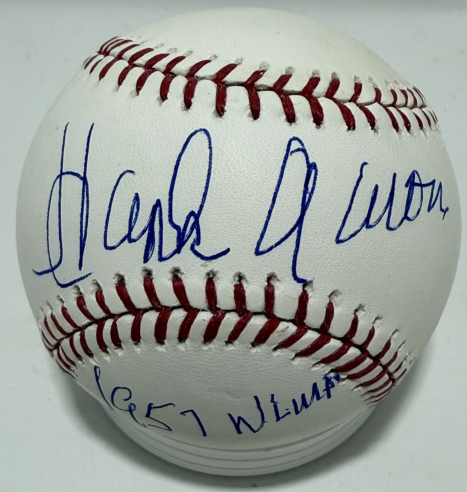 HENRY HANK AARON SIGNED MLB BASEBALL W/ "1957 NL MVP" - JSA