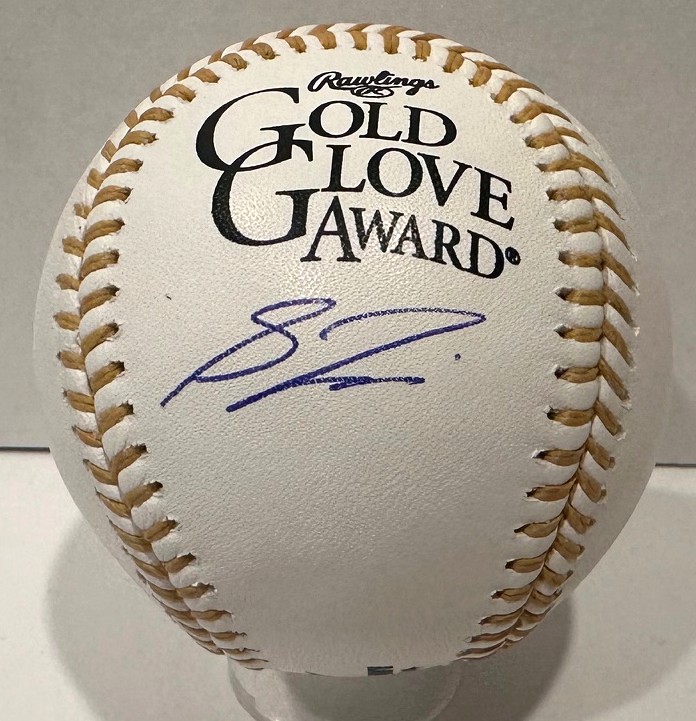 SAL FRELICK SIGNED OFFICIAL MLB GOLD GLOVE LOGO BASEBALL - BREWERS - BAS Copy
