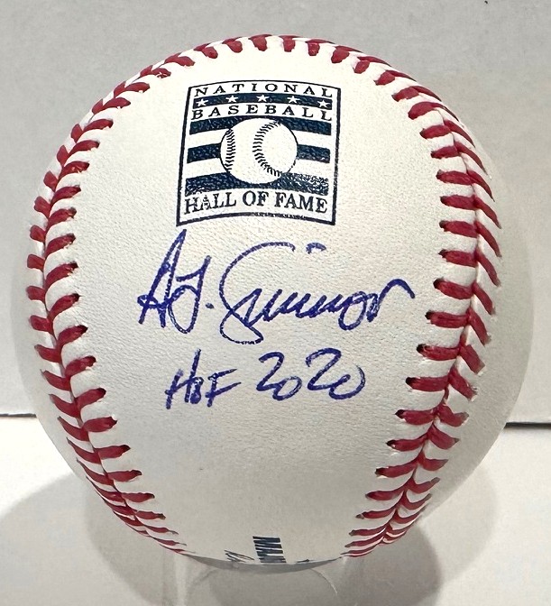 TED SIMMONS SIGNED OFFICIAL MLB HOF LOGO BASEBALL W/ HOF - BAS