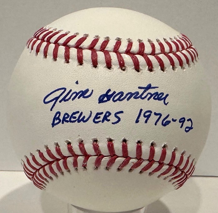 JIM GANTNER SIGNED OFFICIAL MLB BASEBALL W/ BREWERS 1976-92 - BAS