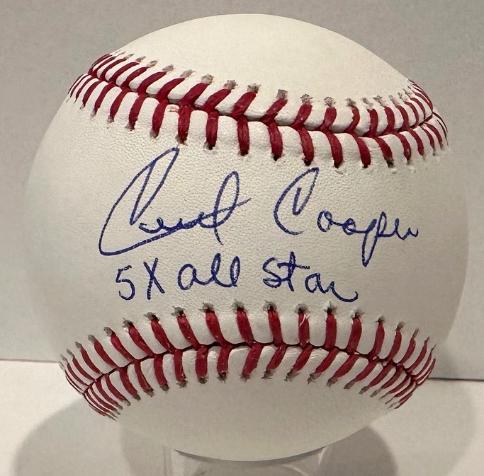 CECIL COOPER SIGNED OFFICIAL MLB BASEBALL W/ 5 X ALL STAR - BREWERS - BAS