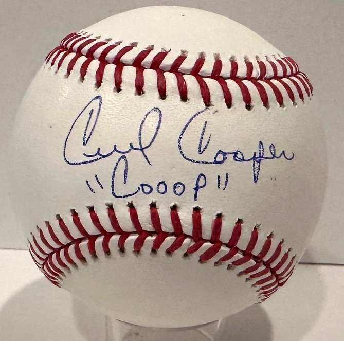 CECIL COOPER SIGNED OFFICIAL MLB BASEBALL W/ "COOOP" - BREWERS - BAS