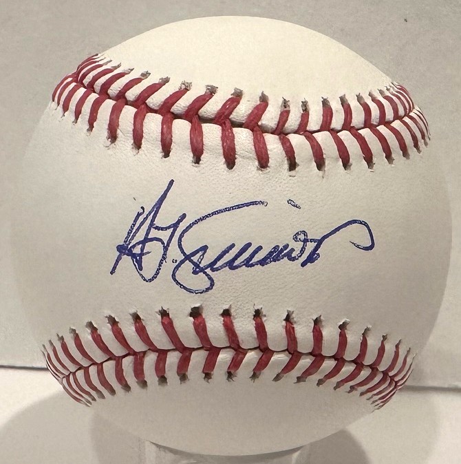 TED SIMMONS SIGNED OFFICIAL MLB BASEBALL - CARDINALS - BREWERS - BAS