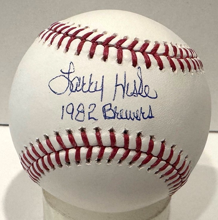 LARRY HISLE SIGNED OFFICIAL MLB BASEBALL W/ 1982 BREWERS - JSA