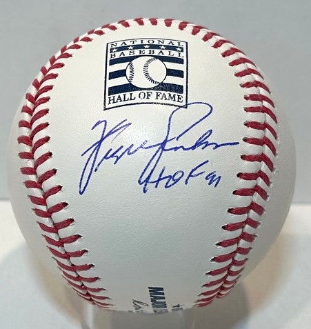 FERGIE JENKINS SIGNED OFFICIAL HALL OF FAME LOGO BASEBALL W/ HOF '91 - BAS