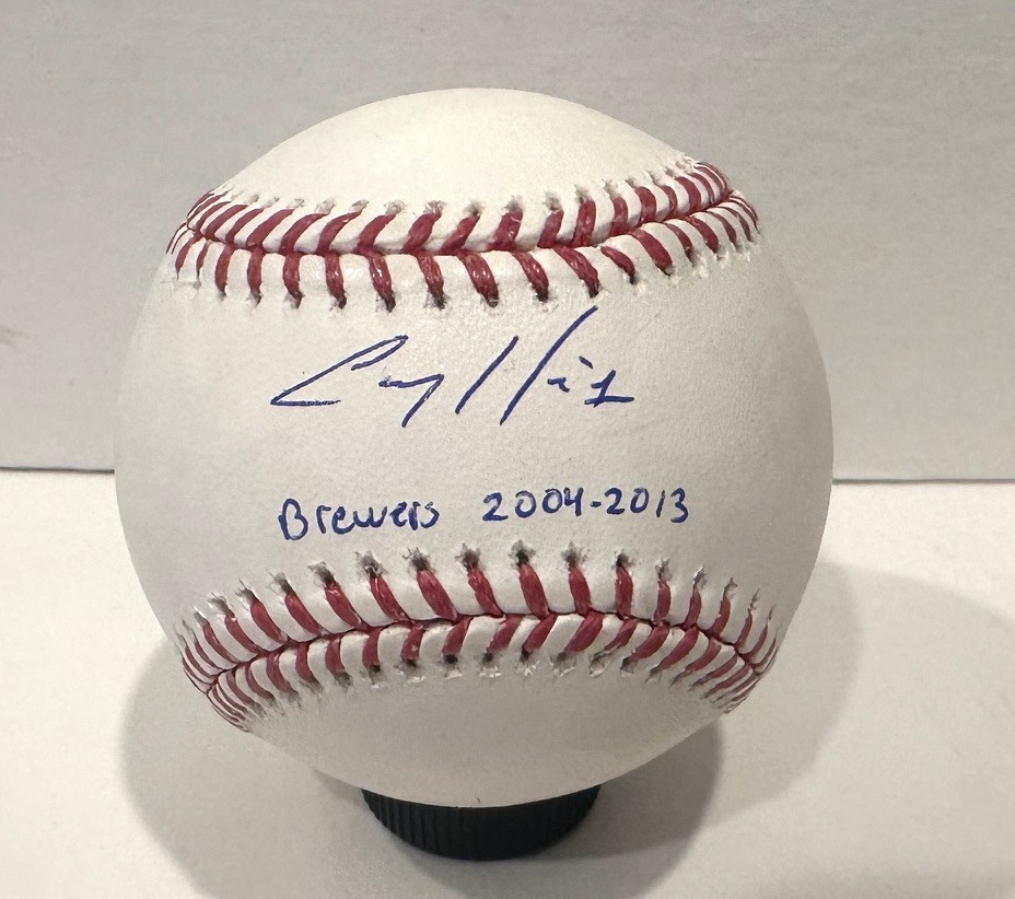 COREY HART SIGNED OFFICIAL MLB BASEBALL W/ 2004-2013  - BREWERS - JSA