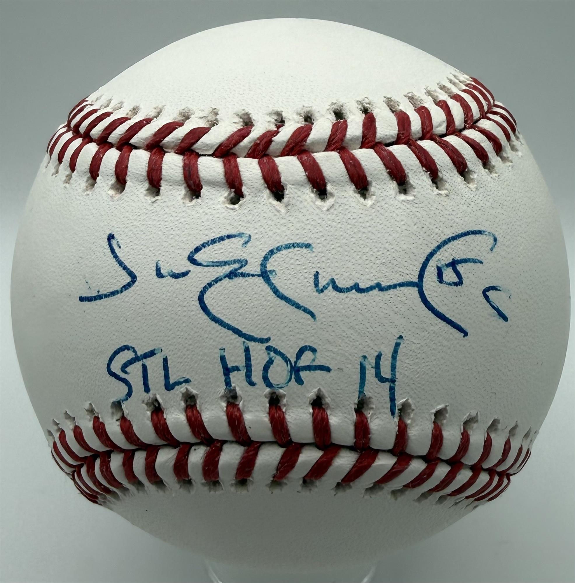 JIM EDMONDS SIGNED OFFICIAL MLB BASEBALL W/ "STL HOF 14" - ST. LOUIS CARDINALS - JSA