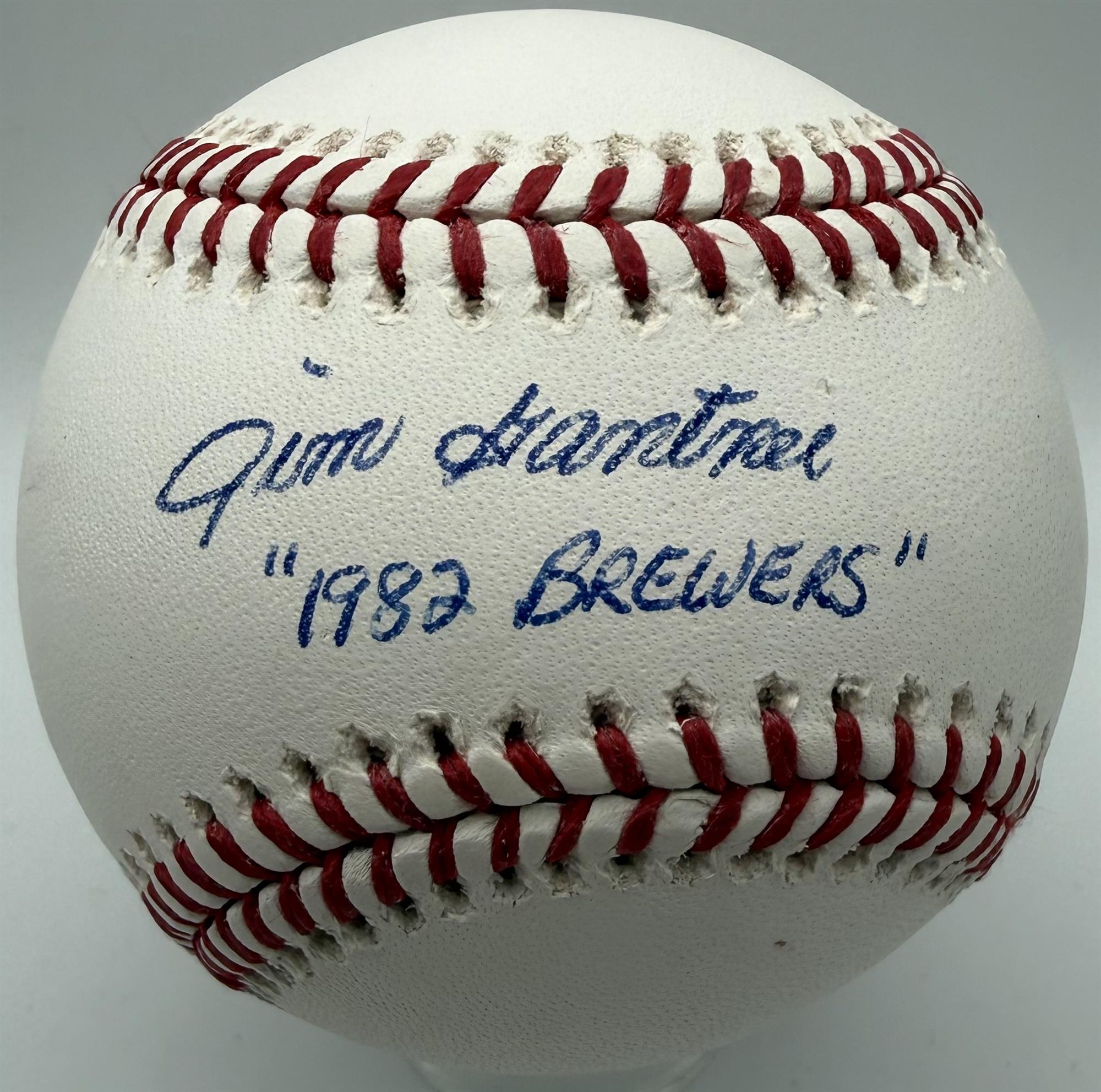 JIM GANTNER SIGNED OFFICIAL MLB BASEBALL W/ 1982 BREWERS