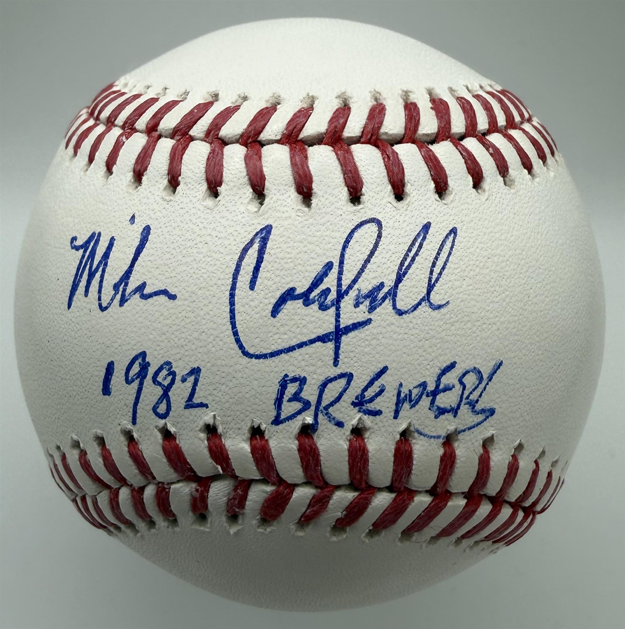 MIKE CALDWELL SIGNED OFFICIAL MLB BASEBALL W/ 1982 BREWERS - BAS