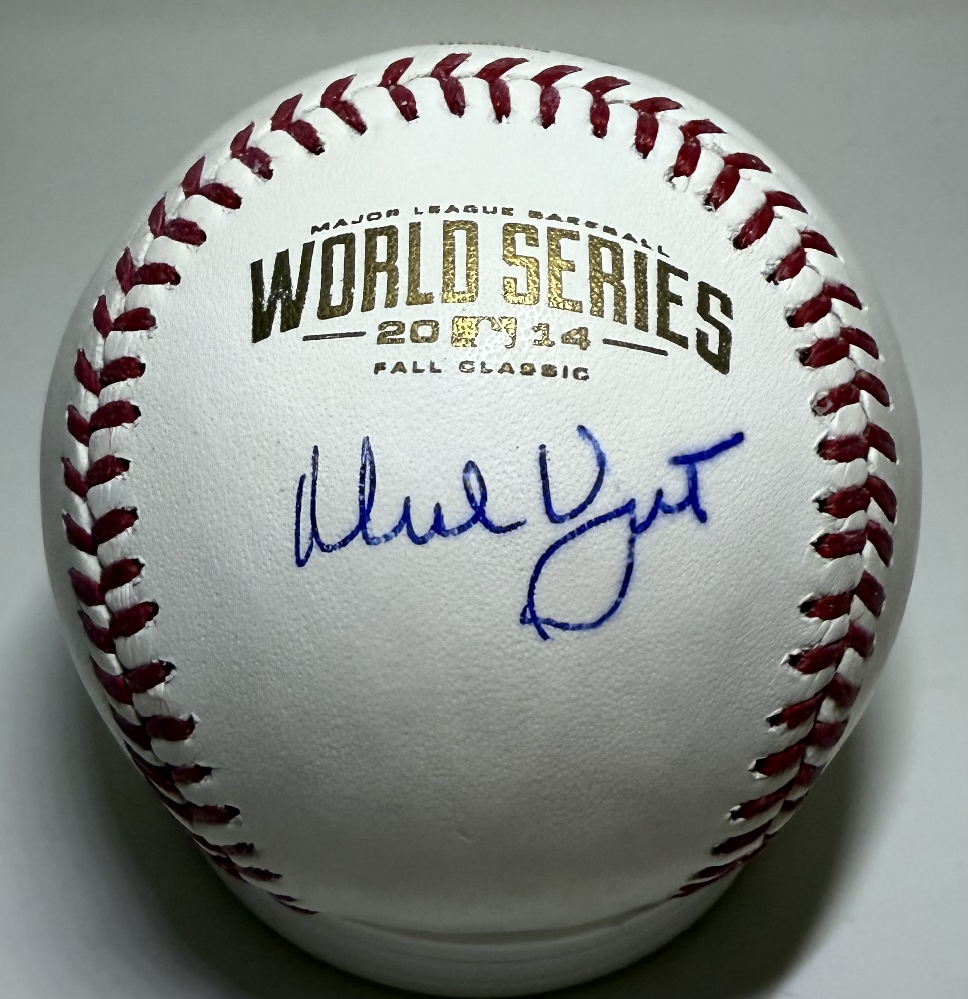 NED YOST SIGNED OFFICIAL 2014 WS MLB BASEBALL
