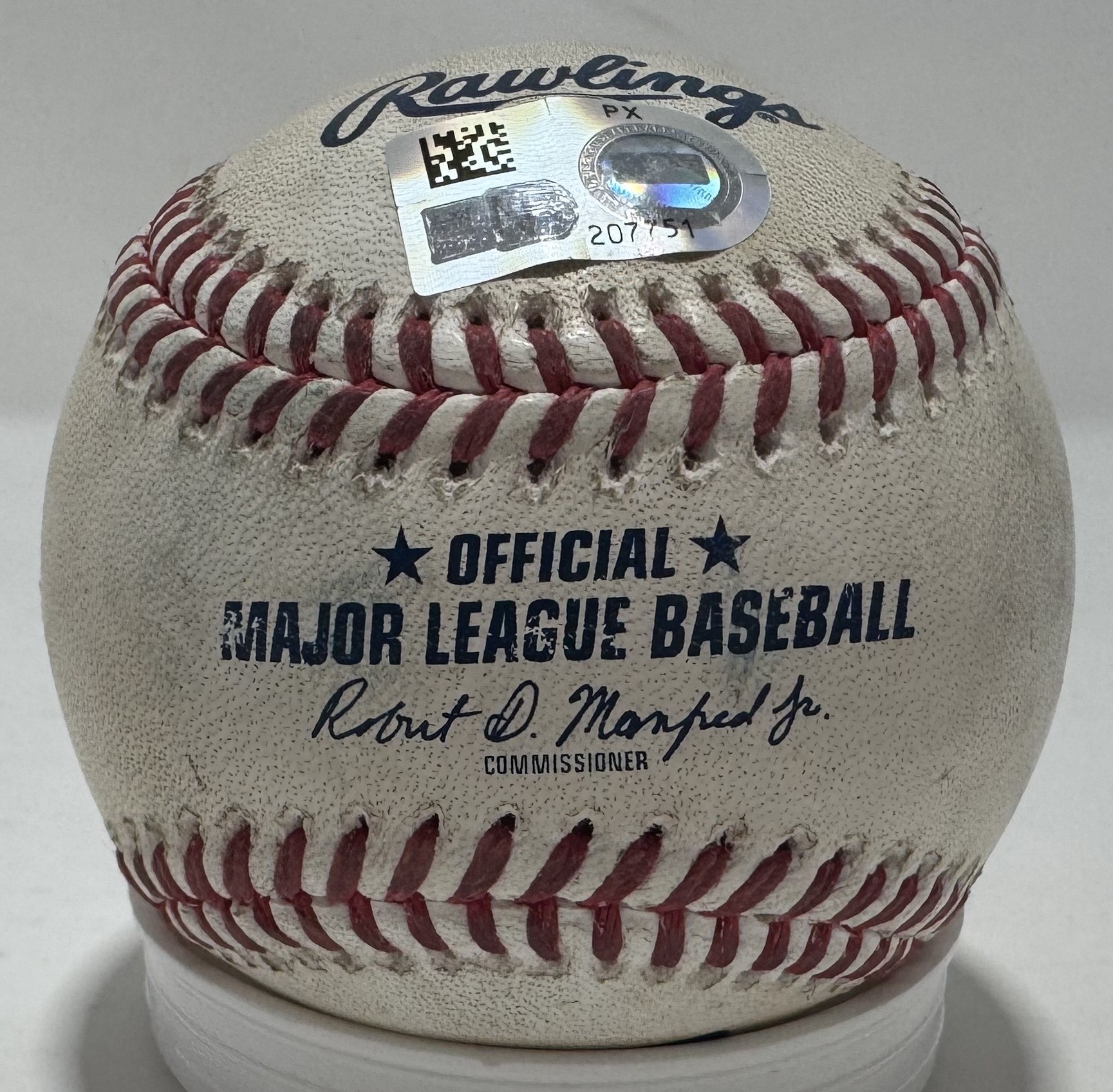 OLIVER DUNN GAME USED OFFICIAL MAJOR LEAGUE BASEBALL - MILWAUKEE BREWERS