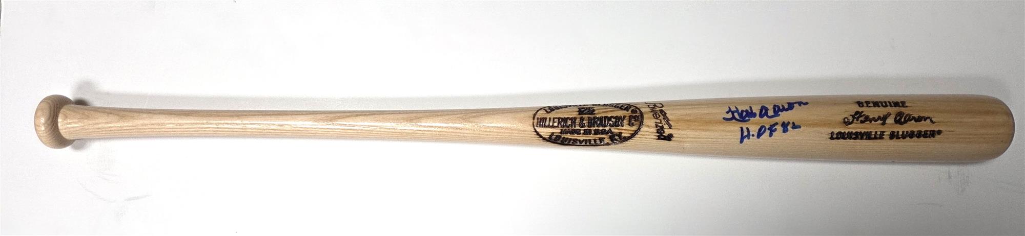 HANK AARON SIGNED LOUISVILLE SLUGGER GAME MODEL BAT W/ HOF '82 - JSA