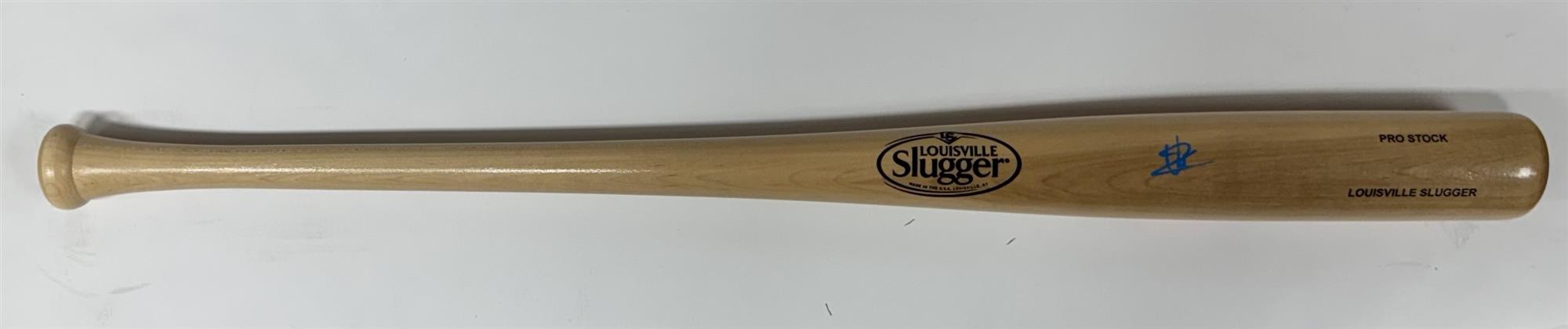 ABNER URIBE SIGNED LOUISVILLE SLUGGER BLOND BAT - BECKETT