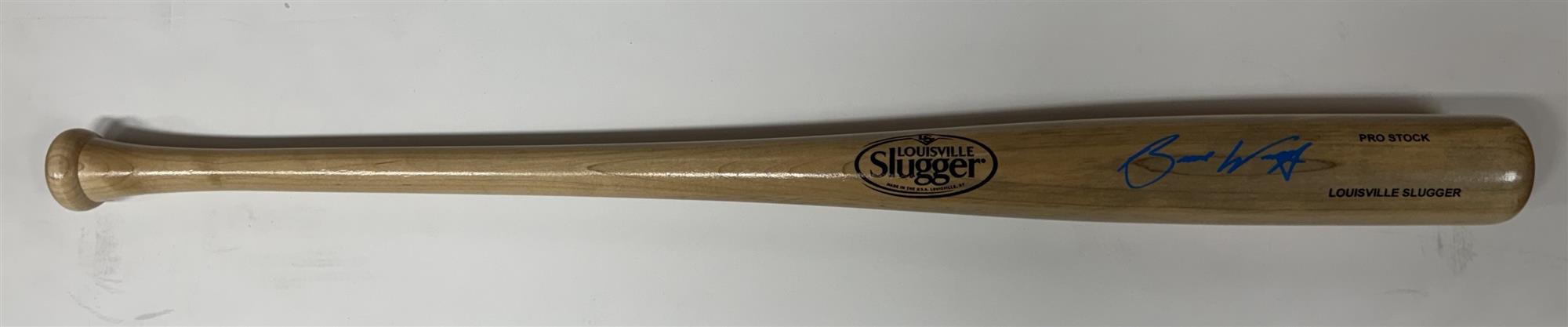 BRANDON WOODRUFF SIGNED LOUISVILLE SLUGGER BLOND BAT - BAS