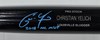 CHRISTIAN YELICH SIGNED NAME ENGRAVED LOUISVILLE SLUGGER BLACK BAT - MILWAUKEE BREWERS - BECKETT