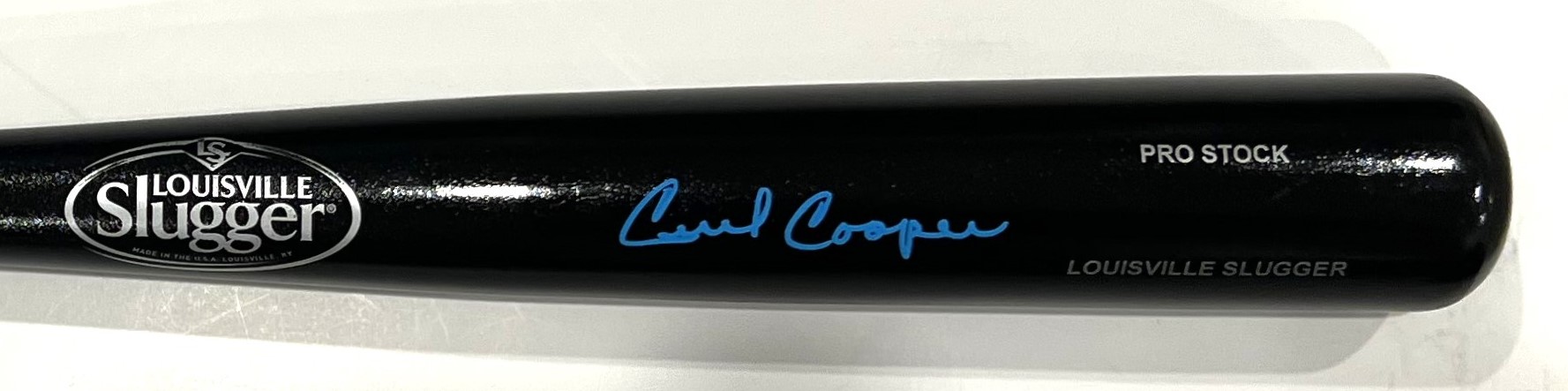 CECIL COOPER SIGNED  LOUISVILLE SLUGGER BLACK BAT - BREWERS - BECKETT