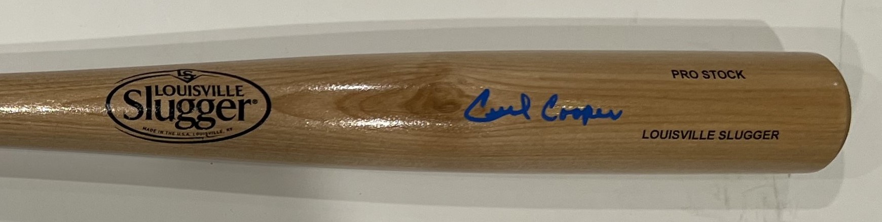 CECIL COOPER SIGNED  LOUISVILLE SLUGGER BLONDE BAT - BREWERS - BECKETT
