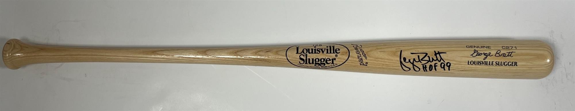ROYALS GEORGE BRETT SIGNED LOUISVILLE SLUGGER GAME MODEL BAT W/ HOF - BECKETT
