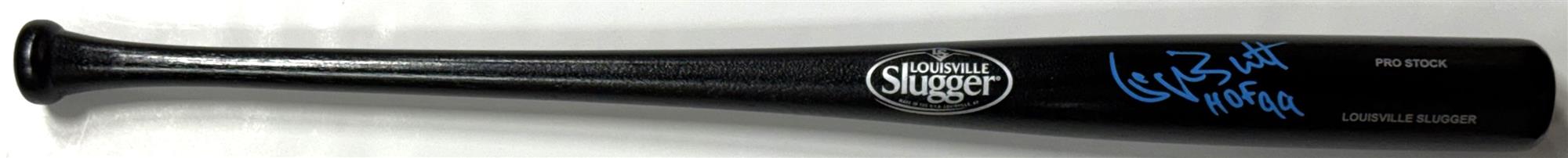 ROYALS GEORGE BRETT SIGNED LOUISVILLE SLUGGER BLACK BAT W/ HOF - BAS