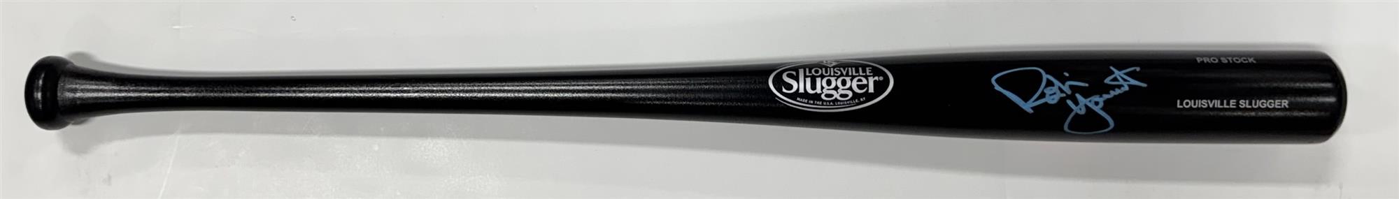 ROBIN YOUNT SIGNED LOUISVILLE SLUGGER BLACK BAT - MILWAUKEE BREWERS - BAS
