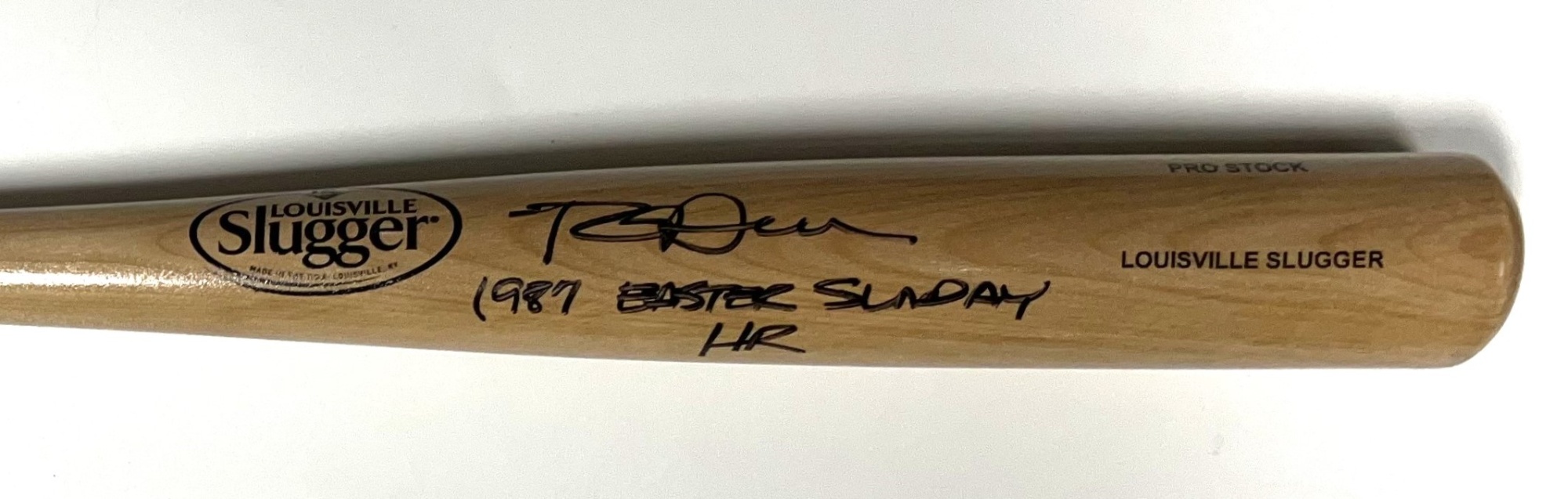 ROB DEER SIGNED LOUISVILLE SLUGGER BLONDE BAT W/ EASTER SUNDAY - BECKETT Copy
