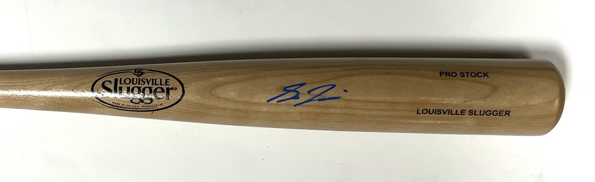 SAL FRELICK SIGNED LOUISVILLE SLUGGER BLONDE REPLICA BAT - BREWERS - BAS