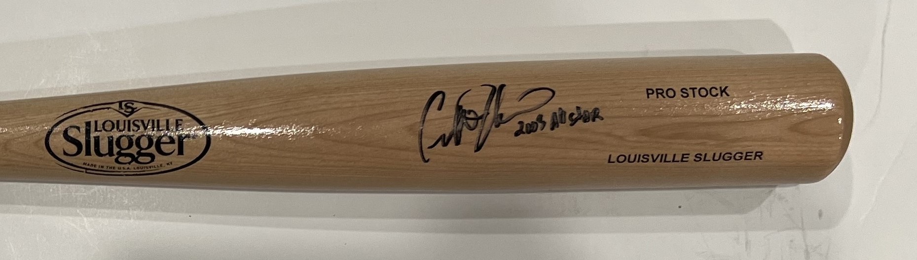 GEOFF JENKINS SIGNED  LOUISVILLE SLUGGER BLONDE BAT W/ 2003 ALL STAR - BREWERS - BECKETT