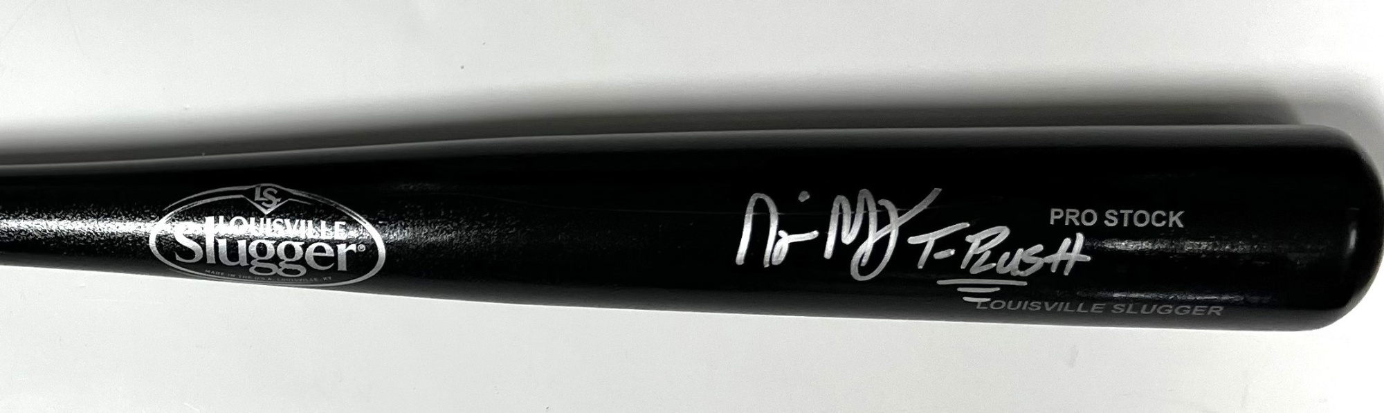 NYJER MORGAN SIGNED  LOUISVILLE SLUGGER BLACK BAT W/ T-PLUSH - BREWERS - BECKETT