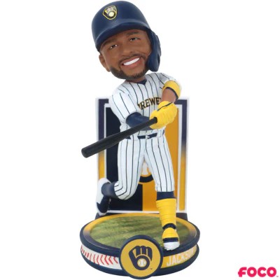 JACKSON CHOURIO 2025 BANNER SERIES FOCO BOBBLEHEAD - MILWAUKEE BREWERS